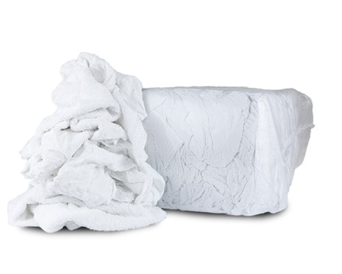 Hvite kluter av frottéhåndklær (10 kg., pris per kg)
