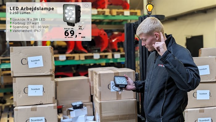 <span style="color:orange">Vintertilbud!</span> LED arbeidslampe - 2.250 lumen