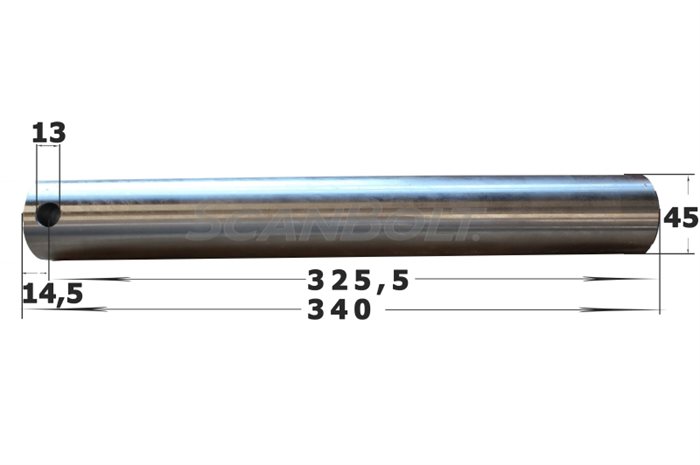 45x340 mm. Bolt uten smøring