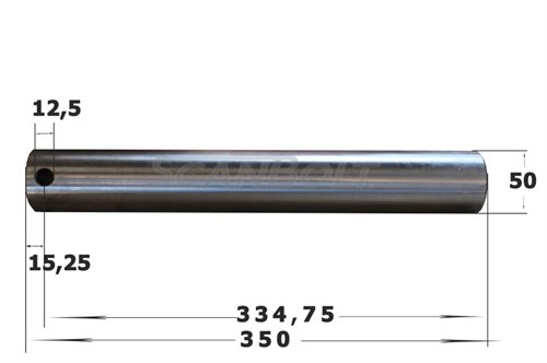 50x350 mm. Bolt uten smøring