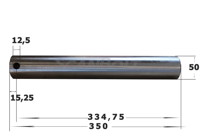 50x350 mm. Bolt uten smøring