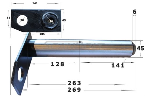 45x269 mm. Bolt med smøring