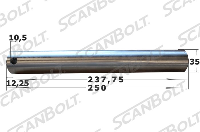 35x250 mm. Bolt uten smøring