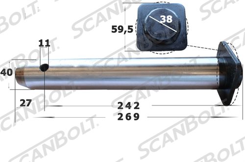 40x269 mm. Bolt uten smøring