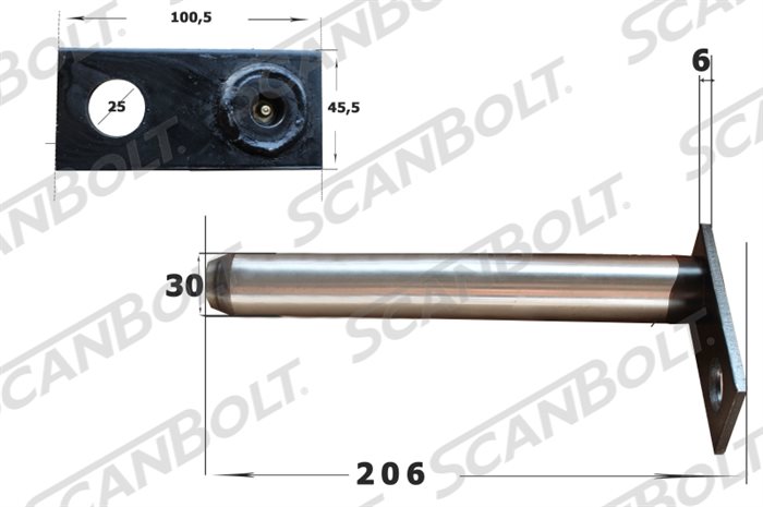 30x206 mm. Bolt uten smøring